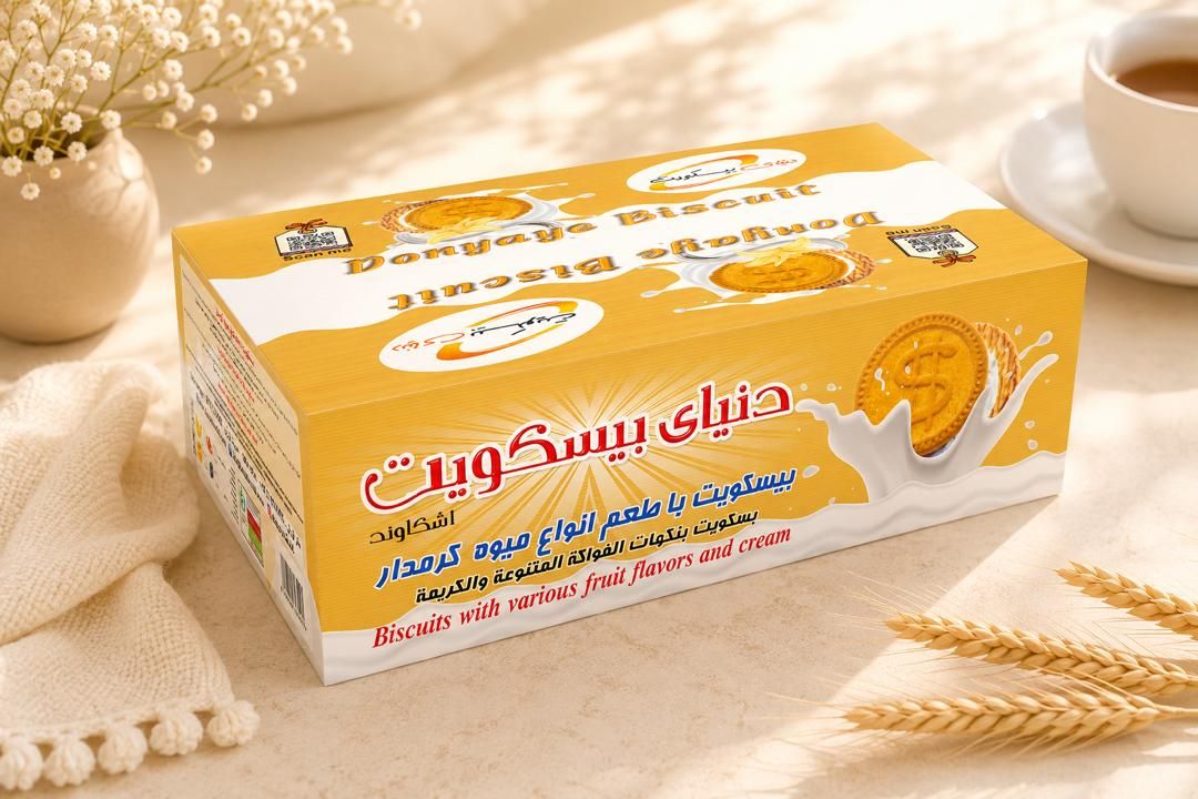 بیسکوییت کرمدار سکه ای میوه ای موزی 5 کیلویی